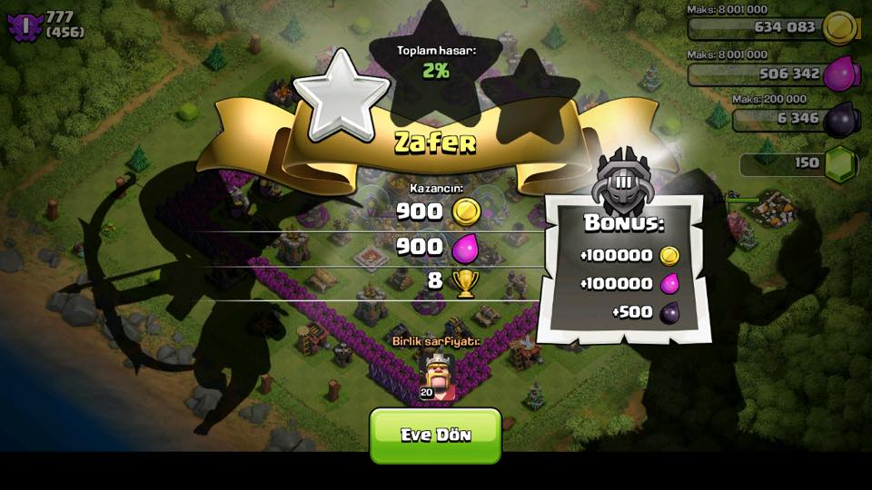 bonus ganimet clash of clans