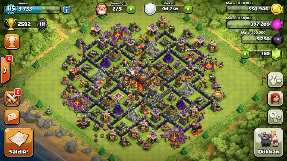 clash of clans 10 seviye köy binası