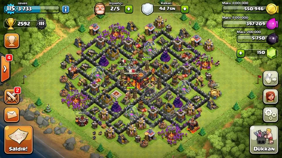 clash of clans 10 seviye köy binası